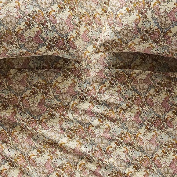 Anthropologie Other - Anthropologie 1 Sateen Printed Queen Flat Sheet New Floral bird Patterned Sheet